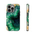 Green Geode in Watercolor - Impact Resistant Phone Case iPhone 14 Pro Glossy